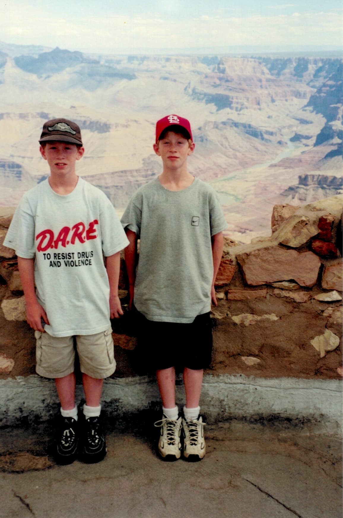 Matt Convente and Mike Convente posting at the Grand Canyon.